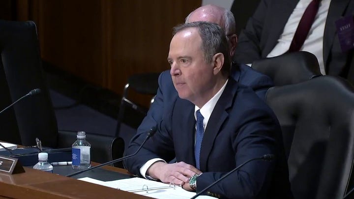 Senator Adam Schiff and Kash Patel clash over January 6th song.